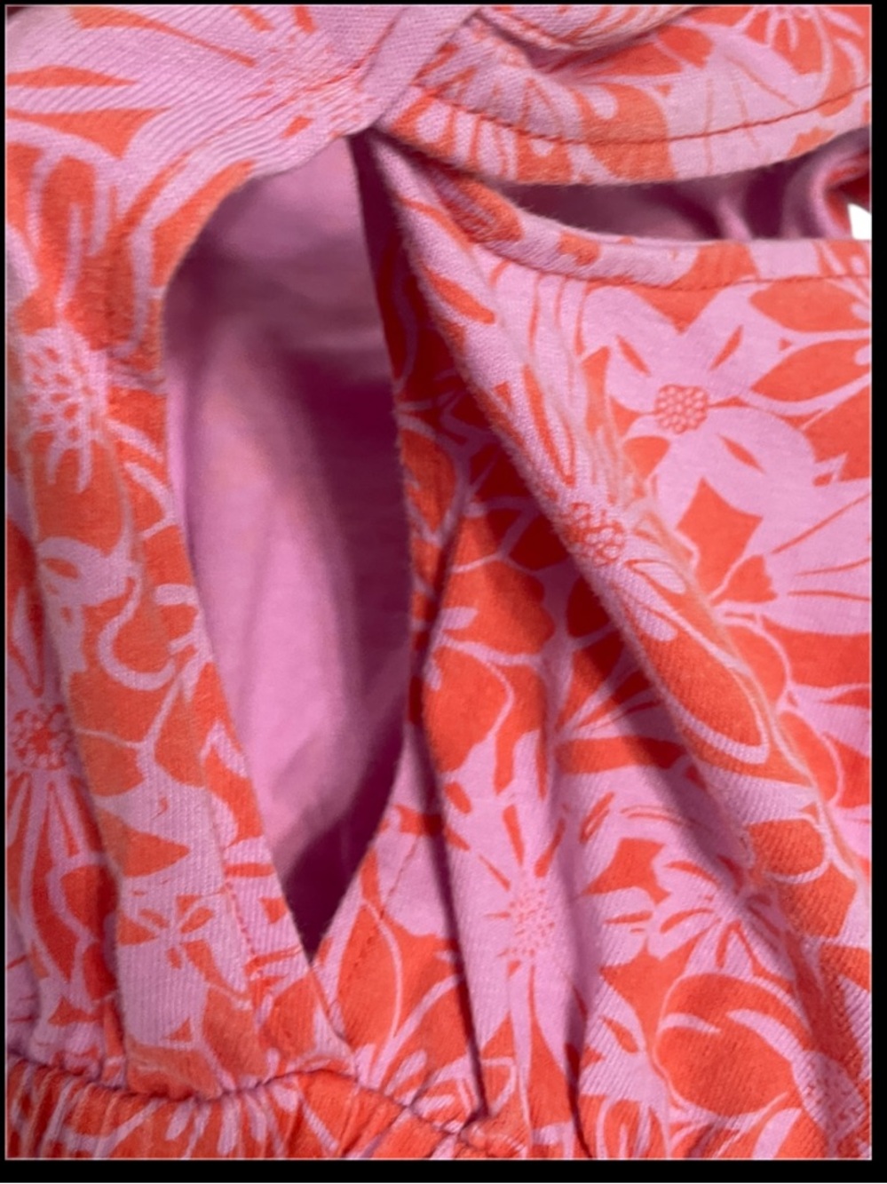 Cat & Jack Pink and Coral Floral Girls' Romper - Picture 4 of 7